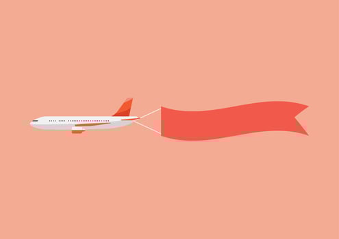 Airplane pulls the banner vector