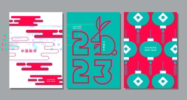 Lunar new year, Chinese New Year 2023 , Year of the Rabbit , template layout vector