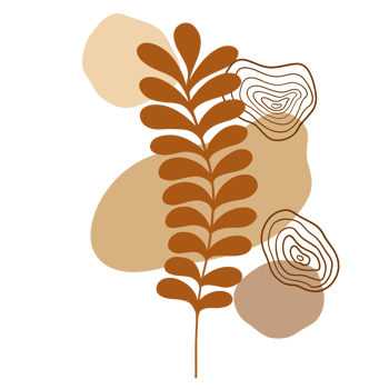 Autumn leaves illustration. Boho Aesthetic. Minimalist Style. png