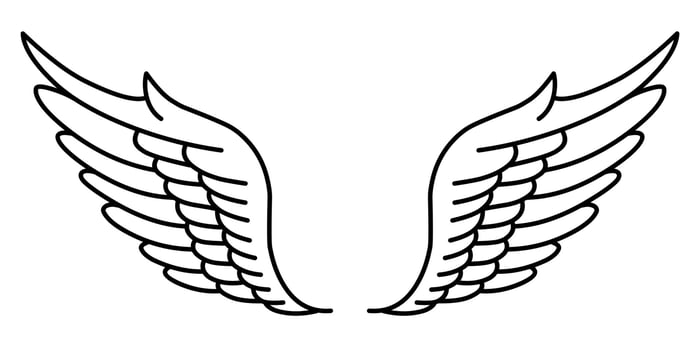 Tribal angel wings tattoo illustration vector