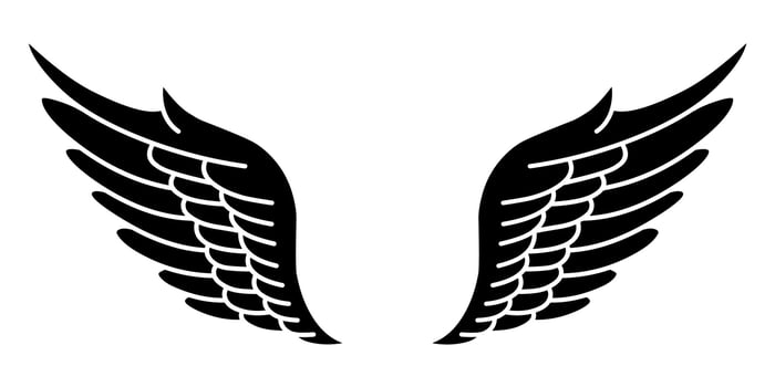 Tribal angel wings tattoo illustration vector