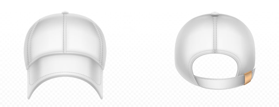 Vector mockup of blank white baseball cap