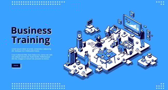 Vector landing page of business education