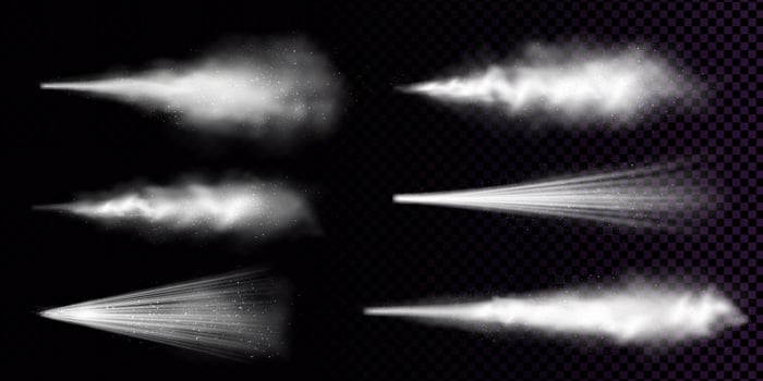 Vector realistic white dust spray