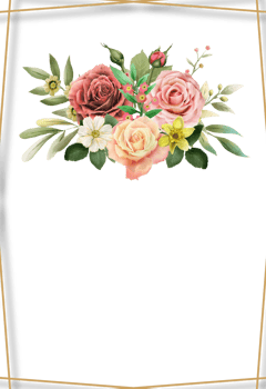 colorfull floral wedding invitation card png