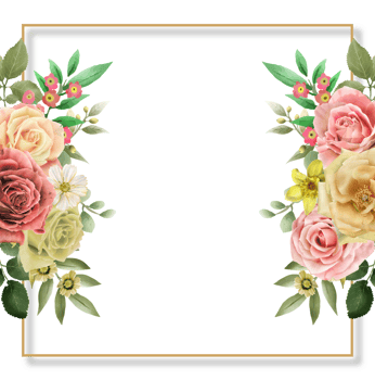 colorfull floral wedding invitation card png