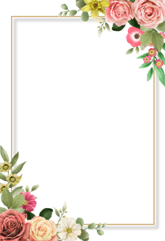 colorfull floral wedding invitation card png