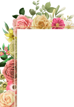 colorfull floral wedding invitation card png