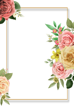 colorfull floral wedding invitation card png