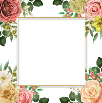 colorfull floral wedding invitation card png