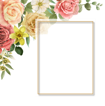 colorfull floral wedding invitation card png