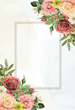 colorfull floral wedding invitation card png
