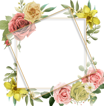 colorfull floral wedding invitation card png