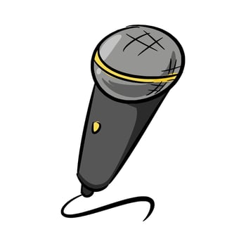 microphone icon. new year theme, celebration, music. for template, sticker, pattern, print. hand drawn vector. vector