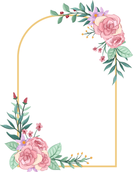 Pink flower arrangement with watercolor style png