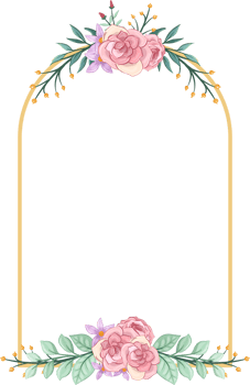 Pink flower arrangement with watercolor style png