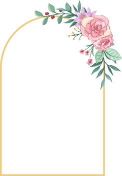 Pink flower arrangement with watercolor style png