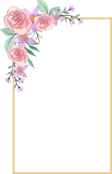 Pink flower arrangement with watercolor style png