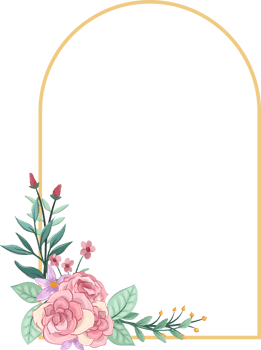 Pink flower arrangement with watercolor style png