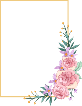Pink flower arrangement with watercolor style png