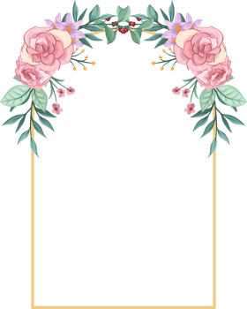 Pink flower arrangement with watercolor style png