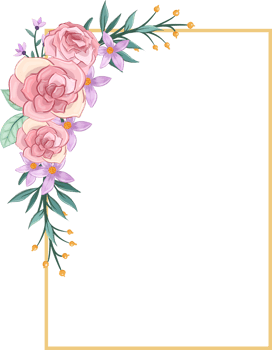 Pink flower arrangement with watercolor style png