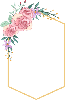 Pink flower arrangement with watercolor style png