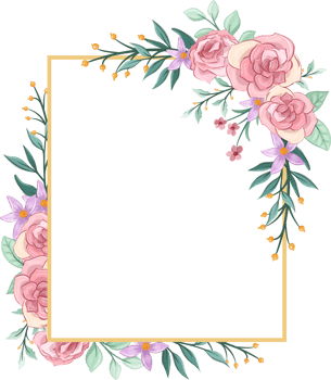 Pink flower arrangement with watercolor style png
