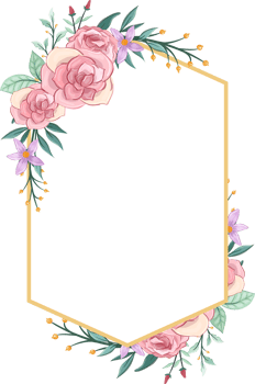Pink flower arrangement with watercolor style png