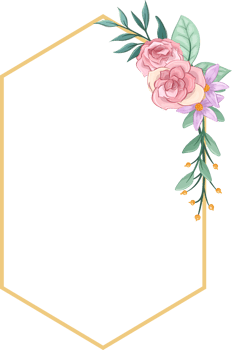 Pink flower arrangement with watercolor style png