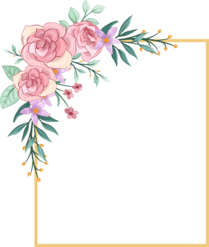 Pink flower arrangement with watercolor style png