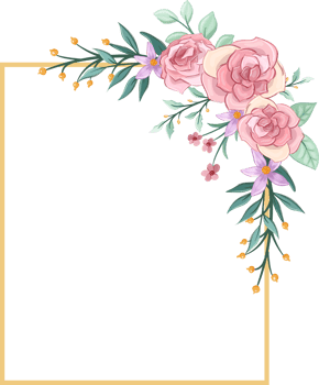 Pink flower arrangement with watercolor style png