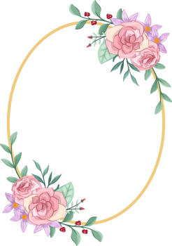 Pink flower arrangement with watercolor style png