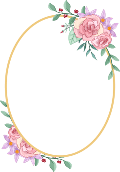 Pink flower arrangement with watercolor style png