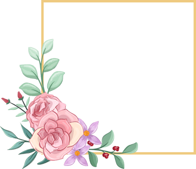 Pink flower arrangement with watercolor style png