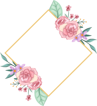 Pink flower arrangement with watercolor style png