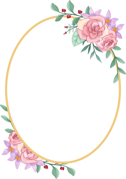 Pink flower arrangement with watercolor style png