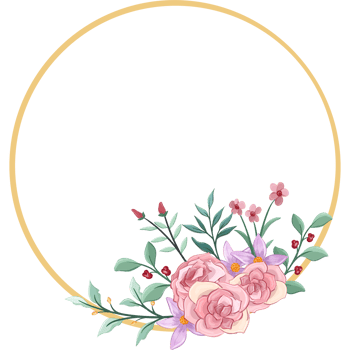 Pink flower arrangement with watercolor style png