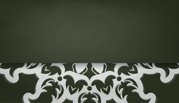 Dark green banner with abstract white pattern for logo design vector