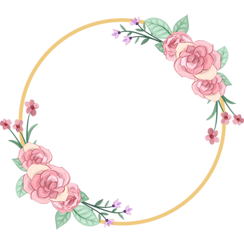 Pink flower arrangement with watercolor style png
