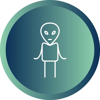 Unique Alien II Vector Line Icon