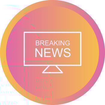 Unique Breaking News On TV Vector Line Icon