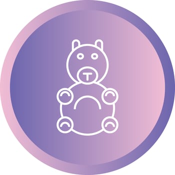 Unique Stuffed Toy Vector Line Icon