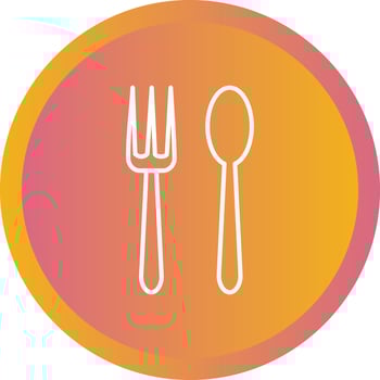 Unique Spoon And Fork Vector Line Icon