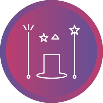 Unique Magician Vector Line Icon