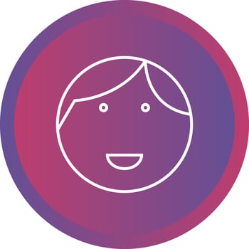 Unique Happy Man Vector Line Icon
