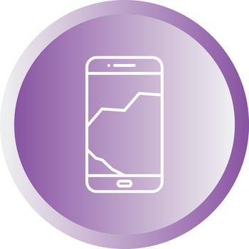 Unique Broken Cell Phone Vector Line Icon