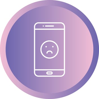 Unique Sad Face Vector Line Icon
