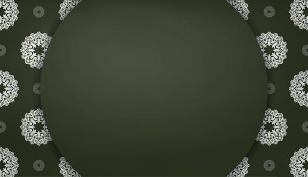 Dark green background with Greek white pattern and place under your text vector