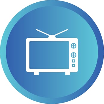 Unique Television Glyph Vector Icon